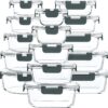 M MCIRCO 30 Pieces Glass Food Storage Containers with Snap L...