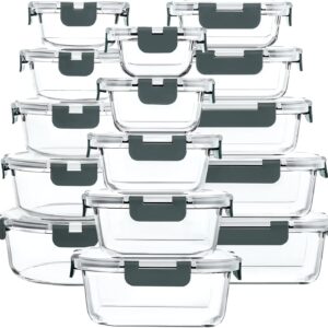 M MCIRCO 30 Pieces Glass Food Storage Containers with Snap L...