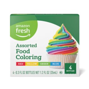 Amazon Fresh, Assorted Food Coloring, 1.2 Fl Oz (Pack of 4) ...