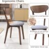 Tangkula Mid-Century Modern Round Dining Table Set for 2, Wo...