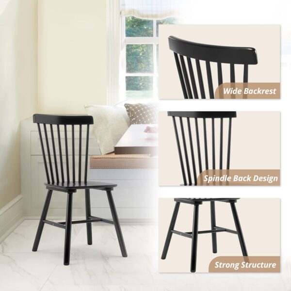 LUE BONA Dining Chairs Set of 4, Windsor Dining Chair, Spind...