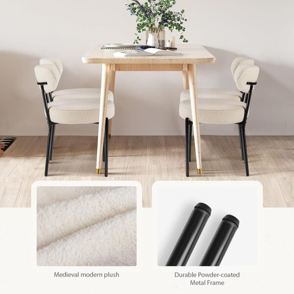 Sweetcrispy Dining Chairs Set of 4, Boucle Upholstered Moder...