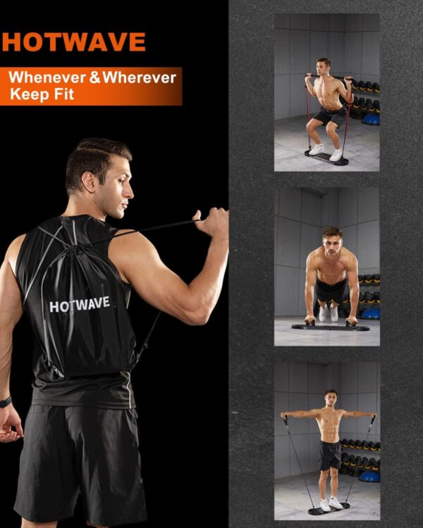HOTWAVE Push Up Board Fitness, Portable Foldable 20 in 1 Pus...