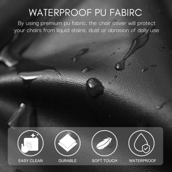 SearchI Waterproof PU Leather Seat Covers for Dining Chairs,...