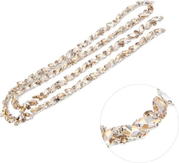 1 Yard Rhinestone Chain, AB Crystal Rhinestone Applique Bead...
