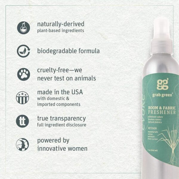 Grab Green Room and Fabric Freshener, 7 Ounce (Pack of 3), V...
