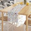 Watercolor Wild Flowers Table Runner, Seasonal Summer Holida...