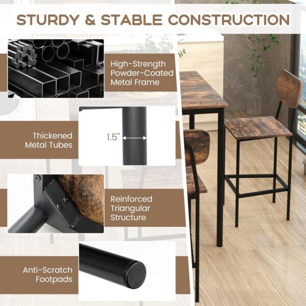 Giantex 5-Piece Dining Table Set W/Counter Height Table & 4 ...