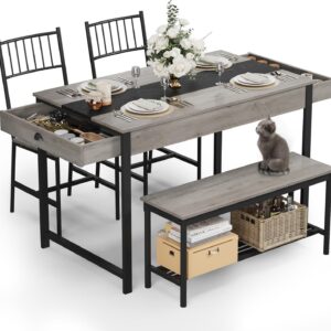 GarveeHome Dining Table Set for 4, Small Kitchen Table and 2...