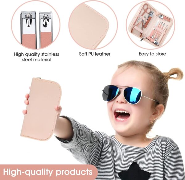 Nail Clippers and Beauty Tool Portable Set, Rose Gold Marten...