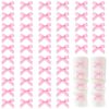 30PCS Pink Ribbon Bow Charms for Junk Socks,1.37 Inch Mini S...