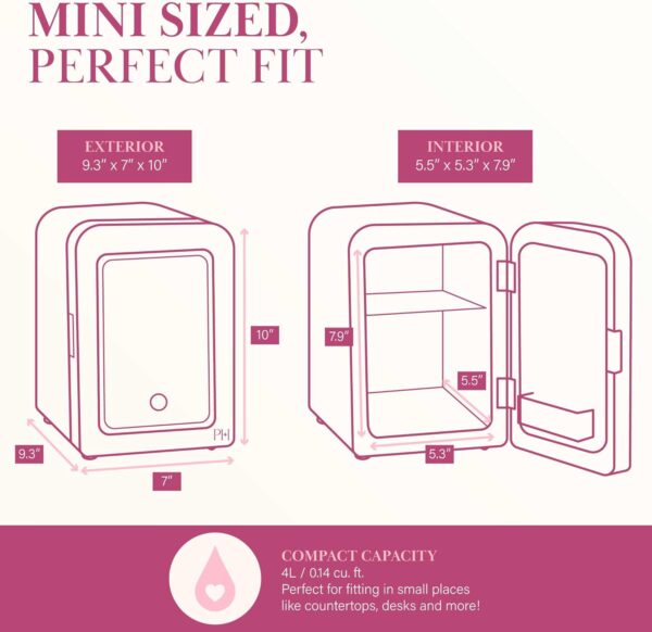 Paris Hilton Mini Refrigerator and Personal Beauty Fridge, M...