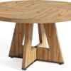 LITTLE TREE Round Dining Table for 4-6 People, 47 Inches wit...