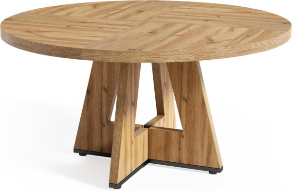 LITTLE TREE Round Dining Table for 4-6 People, 47 Inches wit...