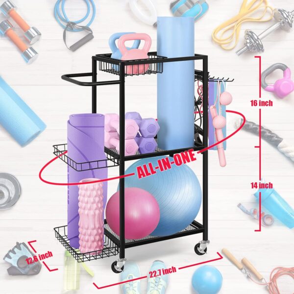 LIANTRAL Yoga Mat Storage Rack - Metal Gym Organizer for Yog...