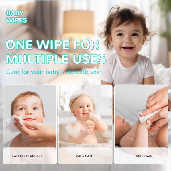 HAPPY BUM Dry Baby Wipes, Large Baby Wipes, Unscented Tissue...