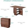 Best Choice Products Folding Dining Table, Multipurpose Spac...