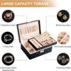 Jewelry Boxes for Women Girls 2 Layers leather Jewelry Organ...