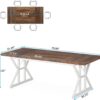 Tribesigns Farmhouse Dining Table for 6 People, 70.8-Inch Re...