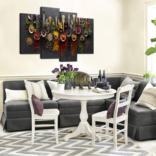 iHAPPYWALL Kitchen Pictures Wall Decor 4 Pieces Couful Spice...