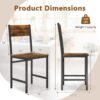 Giantex Dining Chairs Set of 4, Industrial Kitchen Chairs wi...