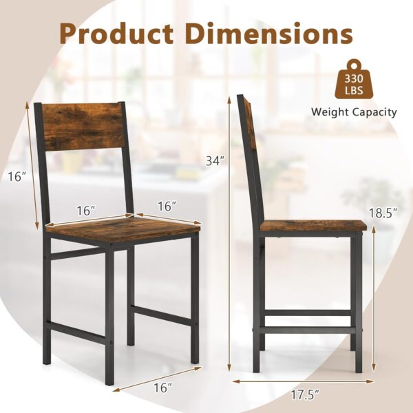 Giantex Dining Chairs Set of 4, Industrial Kitchen Chairs wi...