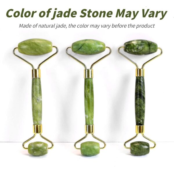 huefull Genuine Jade Roller & Gua Sha Set for Face, Cooling ...