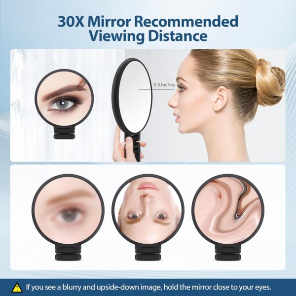 B Beauty Planet 30X Magnifying Mirror, Hand Mirror with Hand...