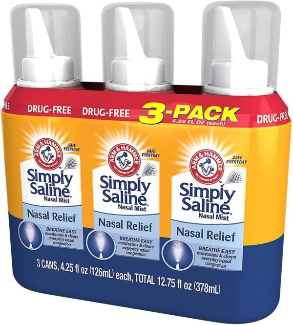 Simply Saline Adult Nasal Mist, Original, Pack of 3, 4.25 Oz...