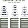 30 Pieces Glass Food Storage Containers Set, Glass Meal Prep...