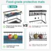 2 Tier Fruit Basket for Kitchen Counter with 2 Mobile Banana...