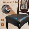 Waterproof Dining Chair Seat Covers Leather Kitchen Seat Cov...