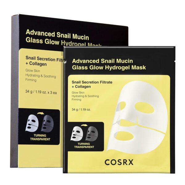 COSRX Advanced Snail Mucin Glass Glow Hydrogel Face Masks Sk...