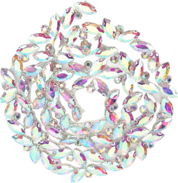 1 Yard Rhinestone Chain, AB Crystal Rhinestone Applique Bead...