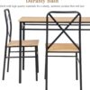 VECELO 5-Piece Kitchen Dining Table Set, Wood Tabletop & Hea...
