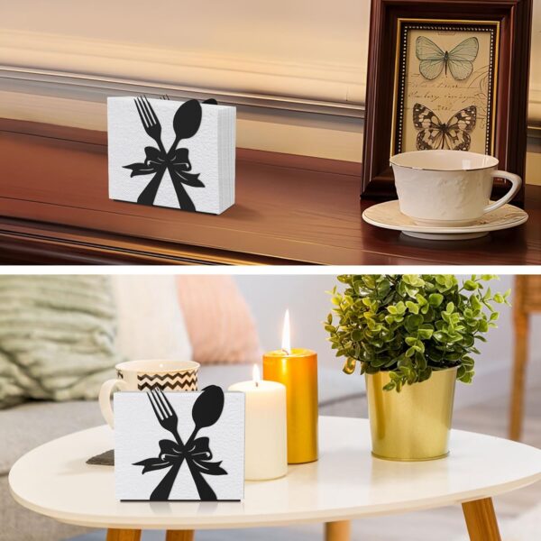 Modern Standing Napkin Holder for table, Black Metal Napkin ...