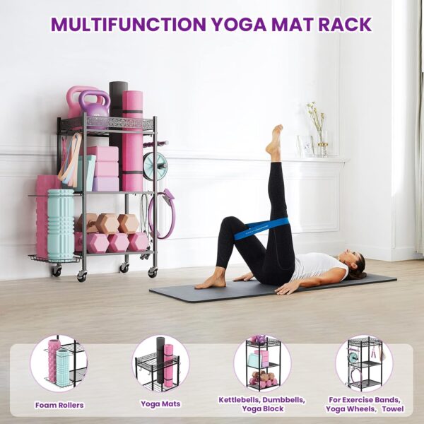 Yoga Mat Storage Rack, Home Gym Storage Rack, VOPEAK Workout...