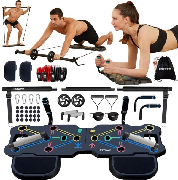 HOTWAVE Portable Workout Equipment with 20 Gym Accessories.P...