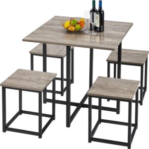 Yaheetech Dining Table Set for 4 Industrial Kitchen Table wi...