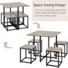 Yaheetech Dining Table Set for 4 Industrial Kitchen Table wi...