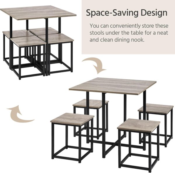 Yaheetech Dining Table Set for 4 Industrial Kitchen Table wi...
