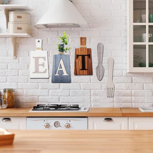 Jetec Cutting Board Eat Sign Set Hanging Art Kitchen Eat Sig...