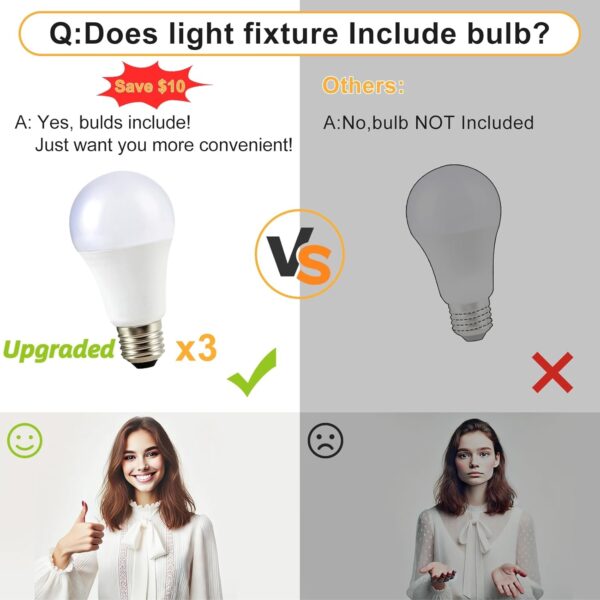 DLLT Flush Mount Ceiling Light: Modern 3-Light Brushed Nicke...