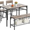 Shintenchi Kitchen Table Chairs Set of 4, Dining Table Set f...