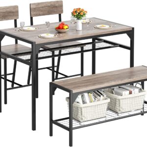 Shintenchi Kitchen Table Chairs Set of 4, Dining Table Set f...