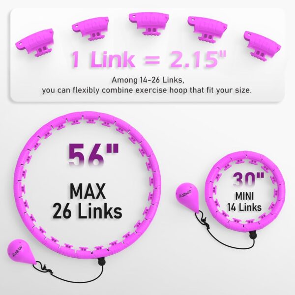 Weighted Hula Circle with 26 Links(56 Inch) for Adults Weigh...