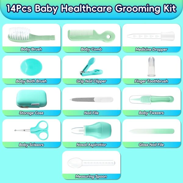 Baby Healthcare and Grooming Kit, 14 in 1 Baby Safety Set Ne...