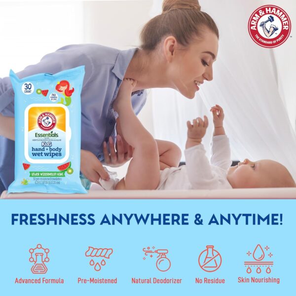 Sea Monster Mango Baby Wipes - 30 Count Travel Friendly Face...