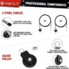 Mikolo Fitness LAT and Lift Pulley System, Dual Cable Machin...