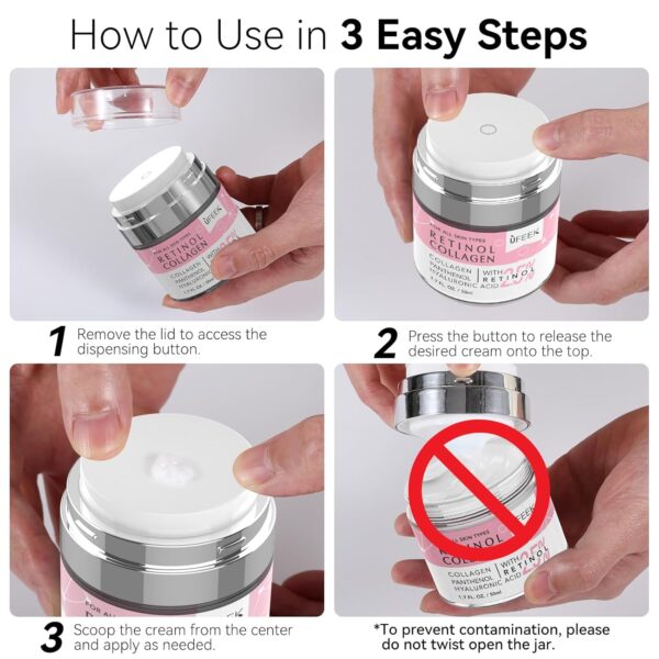 Retinol Face Moisturizer with Collagen & Hyaluronic Acid - I...